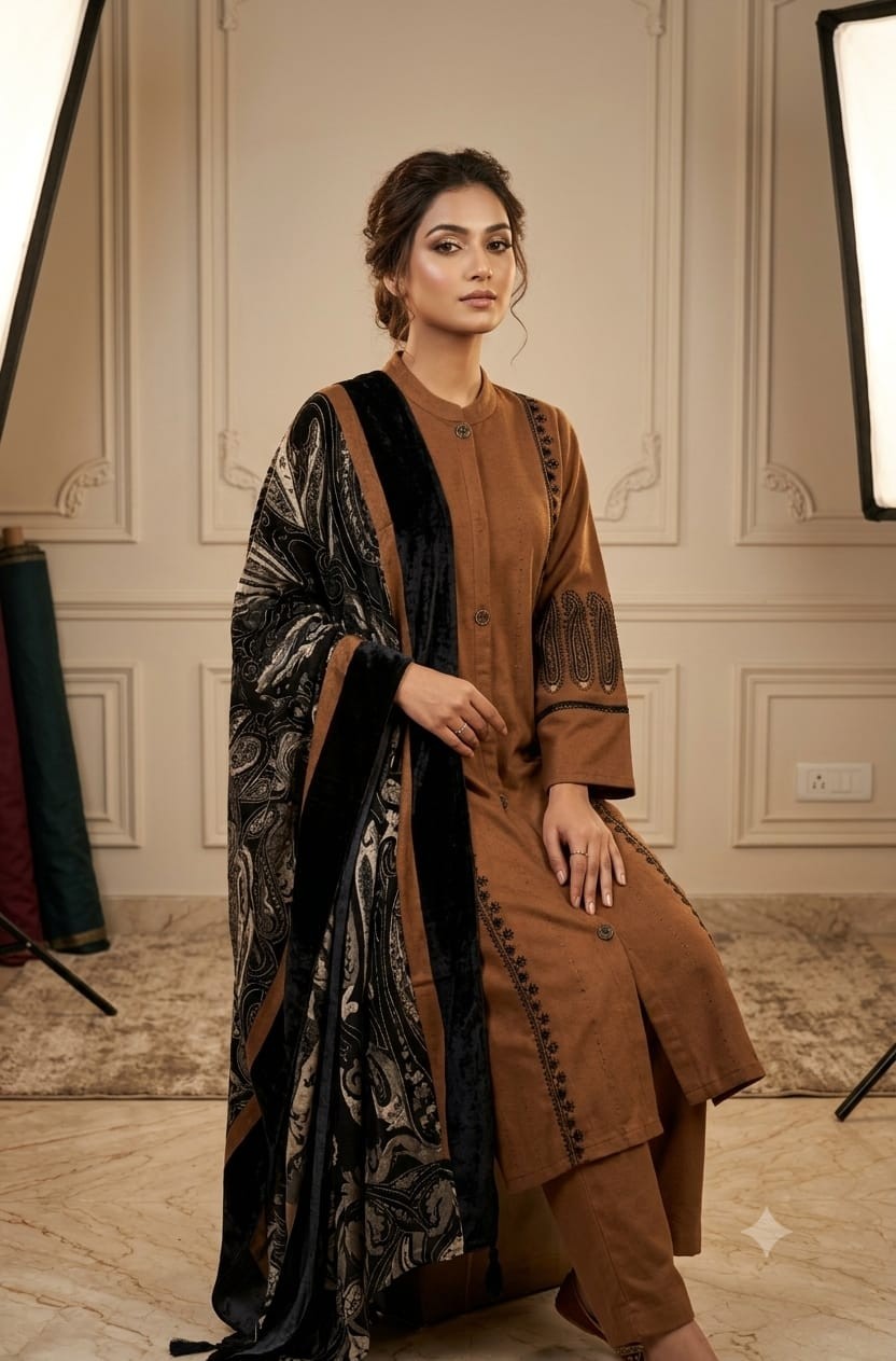 BROWN STOLL SET